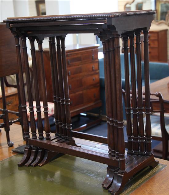 A set of early 19th century style four mahogany quartetto tables, W.62cm